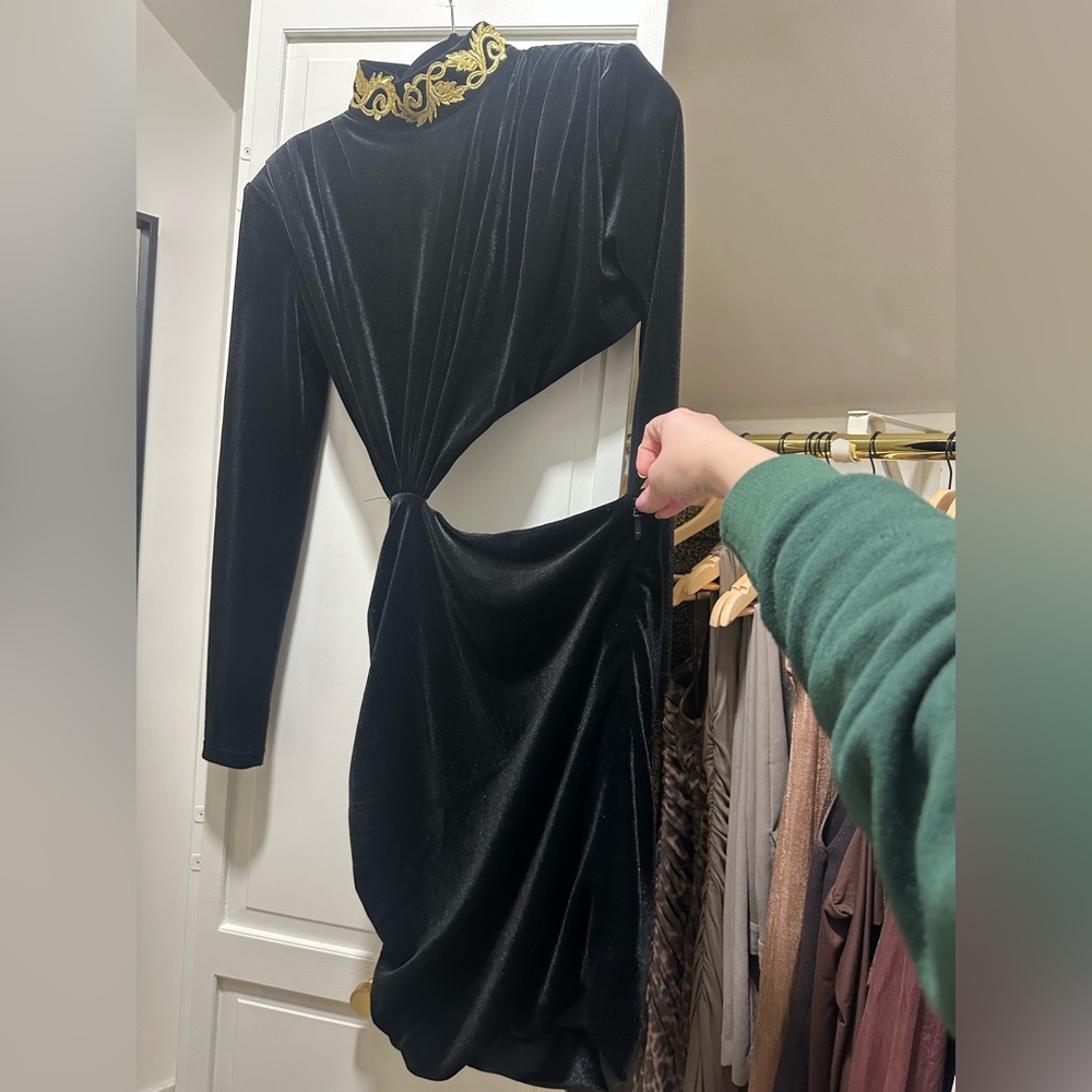 Elegant Black Velvet Dress